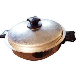 Vintage Miracle Maid Cookware Aluminum Round Casserole Pan With Lid Granny Core